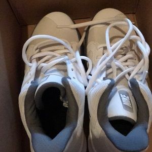 Boys high top white and black Nike’s